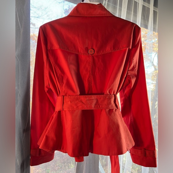 Black Rivet Beautiful orange trench coat. Cute design, asymmetric zipper. S XXL - Picture 3 of 9